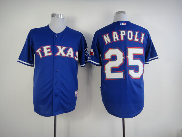 Men Texas Rangers #25 Napoli Blue MLB Jerseys